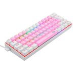 Teclado Mecanico Gamer Redragon Dragonborn Rosa e Branco Rainbow Switch Marrom ABNT2 - K630PW-RGB (PT-BROWN)