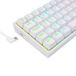 Teclado Mecanico Gamer Redragon Fizz RGB Branco Switch Vermelho ABNT2 - K617-RGB-W (PT-RED)