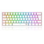 Teclado Mecanico Gamer Redragon Fizz RGB Branco Switch Vermelho ABNT2 - K617-RGB-W (PT-RED)