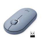Mouse sem Fio Logitech Pebble M350 USB Bluetooth Ambidestro Blue Grey - 910-005773