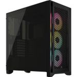 Gabinete Gamer Corsair 4000D Airflow Com 3 FANs RGB Mid Tower Preto - CC-9011240-WW