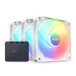 Kit 3x Cooler NZXT F120 RGB Core c/ Controladora Branco - RF-C12TF-W1