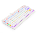 Teclado Mecanico Gamer TKL Redragon Dark Avenger Lunar White Rainbow Switch Vermelho - K568W-R