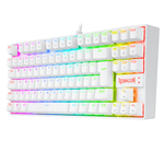 Teclado Mecanico Gamer TKL Redragon Kumara Lunar White RGB Switch Vermelho - K552W-RGB (PT-RED)
