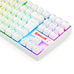 Teclado Mecanico Gamer TKL Redragon Kumara Lunar White RGB Switch Vermelho - K552W-RGB (PT-RED)