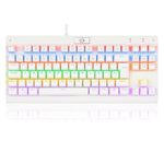 Teclado Mecanico Gamer Redragon TKL Dark Avenger Lunar White Rainbow Switch Preto K568W-R
