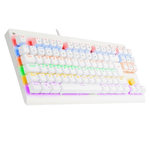 Teclado Mecanico Gamer Redragon TKL Dark Avenger Lunar White Rainbow Switch Preto K568W-R