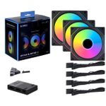 Kit 3x Cooler Lian Li Uni Fan SL120 Infinity RGB 120mm 2100RPM c/ Controladora Preto – UF-SLIN120-3B