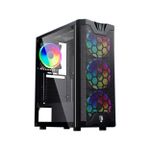 Gabinete Gamer De Leon Gunner Mid Tower Preto - DL-MD-GN-BK