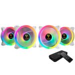 Kit 4x Cooler Gamdias Aeolus M2 1204R RGB 120mm Branco - AEOLUS M2-1204R WH