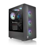 Gabinete Gamer Thermaltake S200TG Preto c/ 4x FAN ARGB + Fonte 650W 80+ Bronze - CA-3X2-65M1WZ-00