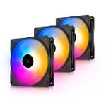 Kit 3x Cooler DeepCool RF120 FS Preto LED 3 Cores - DP-FLED3-RF120FS-3P