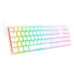 Teclado Mecanico Redragon Gamer Ashe Pro Branco- RGB - Switch Marrom - K626P-KBS-W (PT-BROWN) 