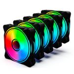 Kit 5x Cooler One Power Radiant X5 120mm RGB Preto - FN-702