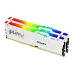 Kit de Memória Kingston Fury Beast 32GB (2x16GB) 6000MHz - CL40 - Branco - RGB - KF560C40BWAK2-32
