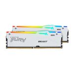Kit de Memória Kingston Fury Beast 32GB (2x16GB) 6000MHz - CL40 - Branco - RGB - KF560C40BWAK2-32
