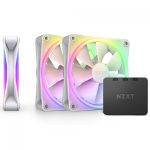 Kit 3x Cooler NZXT F120RGB DUO 120mm RGB c/ Controladora Branco - RF-D12TF-W1