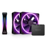 Kit 3x Cooler NZXT F120RGB DUO 120mm RGB c/ Controladora Preto - RF-D12TF-B1