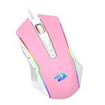 Mouse Gamer Redragon Ranger 12400 DPI Rosa com Branco - M910PW-RGB