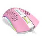 Mouse Gamer Redragon Storm RGB 12400 DPI Rosa - M808PW-RGB