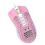 Mouse Gamer Redragon Storm RGB 12400 DPI Rosa - M808PW-RGB