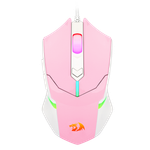 Mouse Gamer Redragon Storm Centrophorus RGB 7200 DPI Rosa c/ Branco - M601PW-RGB