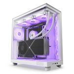 Gabinete Gamer NZXT H6 Flow Branco RGB Mid Tower c/ 3 Fans RGB - CC-H61FW-R1