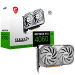 Placa de Vídeo MSI NVIDIA GeForce RTX 4060 Ventus 2X White - 8GB GDDR6 OC - 912-V516-030