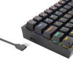 Teclado Mecanico Gamer Redragon Fizz Rainbow Preto Switch Marrom - K617-R-B (PT-BROWN)