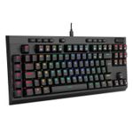 Teclado Optico Gamer Redragon Broadsword Pro RGB Preto Switch Vermelho ABNT2 - K588RGB-PRO (PT-RED)