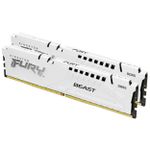 Memória RAM Kingston Fury Beast 32GB (2x16GB) DDR5 6000MHs CL40 Branco - KF560C40BWK2-32