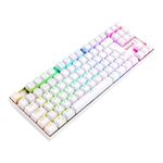 Teclado Mecânico Gamer Sem Fio Redragon Kumara Pro RGB Branco Wireless Bluetooth Switch Vermelho - K552RGB-BRS-W (PT RED)
