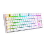 Teclado Mecânico Gamer Sem Fio Redragon Kumara Pro RGB Branco Wireless Bluetooth Switch Vermelho - K552RGB-BRS-W (PT RED)