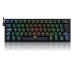 Teclado Mecânico Gamer Sem Fio Redragon Fizz Pro RGB Preto Wireless Bluetooth Switch Azul - K616-RGB-B (PT-BLUE)