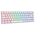Teclado Mecânico Gamer Sem Fio Akko 3068B Branco Switch Akko Orange ABNT2