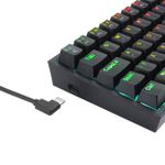 Teclado Mecânico Gamer Redragon Fizz RGB Preto Switch Vermelho ABNT2 - K617-RGB-B (PT-RED)