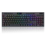 Teclado Mecânico Gamer Low Profile Redragon Horus Preto Switch Marrom ABNT2 - K619-RGB (PTBROWN)