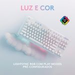 Teclado Mecânico Gamer Sem Fio Logitech G715 RGB Lightsync Branco Switch GX Marrom ABNT - 920-010702