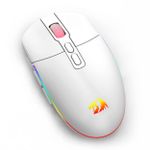 Mouse Gamer Sem Fio Redragon Invader Pro Branco - M719W-RGB-PRO