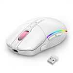 Mouse Gamer Sem Fio Redragon Invader Pro Branco - M719W-RGB-PRO
