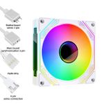 Cooler Ryvel Aspen 120mm ARGB Branco - RY-FN-AP-WT-5V