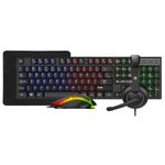 Kit Headset Teclado Mouse e Mousepad Gamer Bluecase LED Rainbow - BGHPKM-01BX