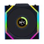 Kit 3x Cooler Lian Li Uni Fan SL Wireless LCD 120mm Reverse Blade ARGB Preto - 12RSLLCD1W3B