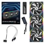 Kit 3x Cooler Lian Li Uni Fan SL Wireless 120mm ARGB Preto - 12SL1W3B