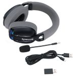 Headset Gamer Sem Fio Redragon Skuld Pro Preto Bluetooth LED Azul - H878BG