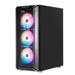 Gabinete Gamer Galax Revolution 07 c/ 4 Fans RGB Mid Tower Preto - G-CGG7AGBA4B0-GLXG