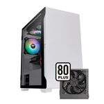 Gabinete Gamer Thermaltake S100TG Branco Mini Tower com Fonte 600W - CA-3Q9-60S6WZ-00
