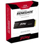 SSD Kingston Fury Renegade 2TB NVMe M.2 2280 Com Dissipador Leitura 7300MB/s Gravação 7000MB/s - SFYRDK/2000G 