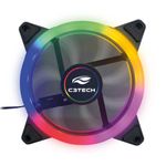 Cooler C3Tech F7-L130M Preto 120mm LED Rainbow