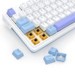 Teclado Mecanico Gamer Sem Fio Redragon Gloria Pro RGB Branco e Azul Compacto Switch Bumblebee ABNT2 - K664WBP-RGB-PRO (PT-BUMBLEBEE)